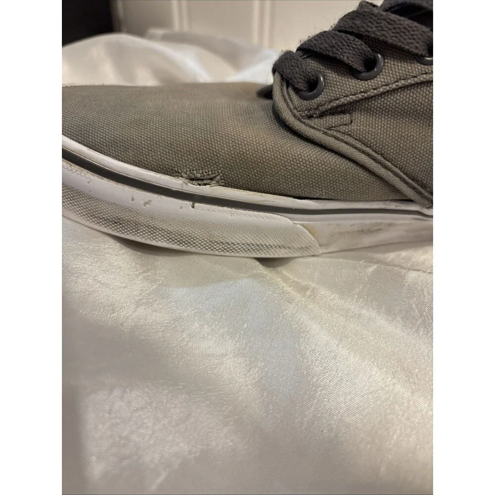 VANS Men's Gray Canvas Sneakers Skateboarding Shoes Lace Up Size 13